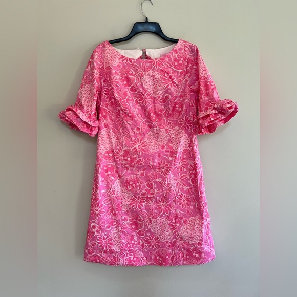 Lilly Pulitzer Fiesta Pineapples and Floral Print Dress in Nina Pina Pink, 10 - Picture 1 of 11
